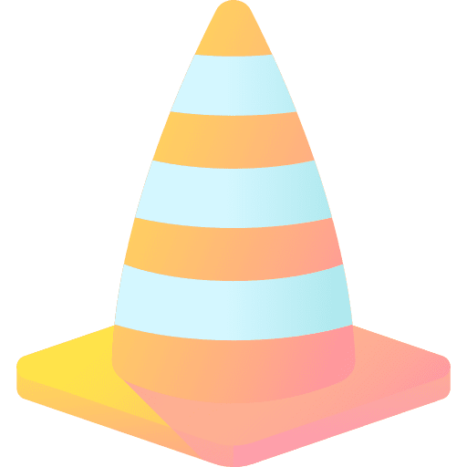 Cone post signaling construction and tools icon