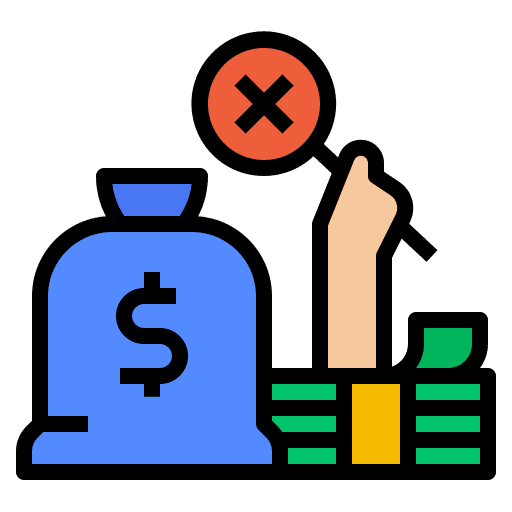 Stop money cancel different icon