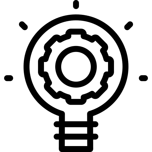 Light bulb electronics gear concept icon