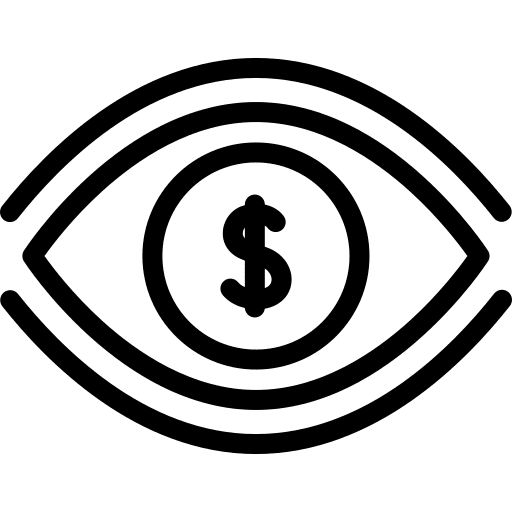 Eye eye sight money icon Eye eye sight money icon