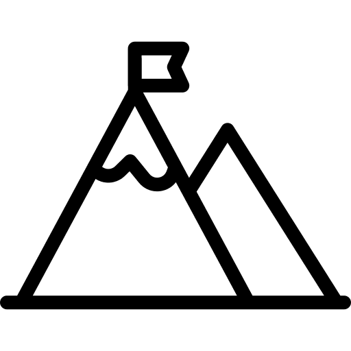 Mountain trading aim milestones icon Mountain trading aim milestones icon