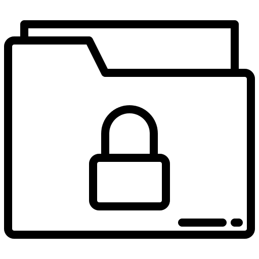 Encrypted document files and folders database icon Encrypted document files and folders database icon