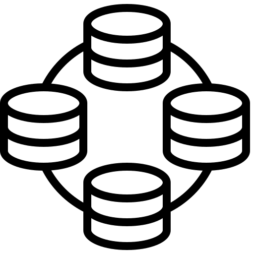 Database file transfer database server icon Database file transfer database server icon