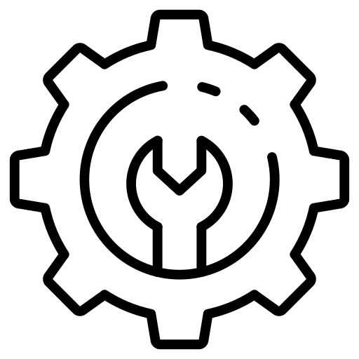 Cogwheel repair work wrench icon