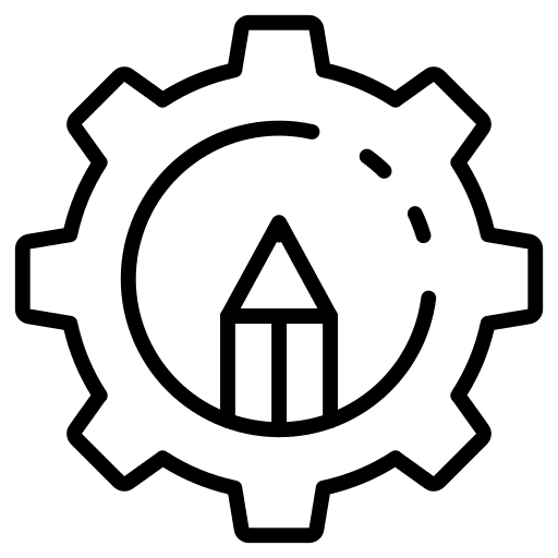 Gear pencil gear configuration icon