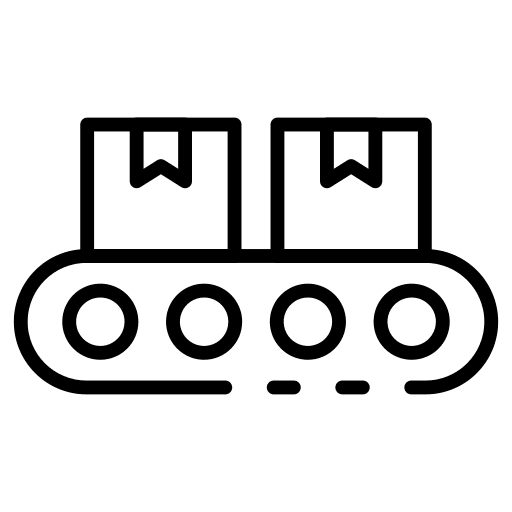 Conveyor belt product order box icon
