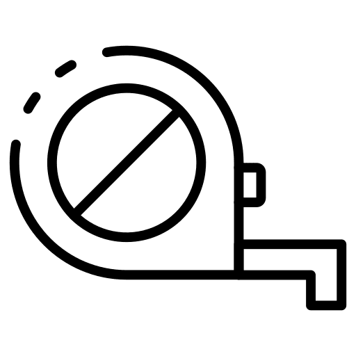 Tape measure roll scale construction and tools icon