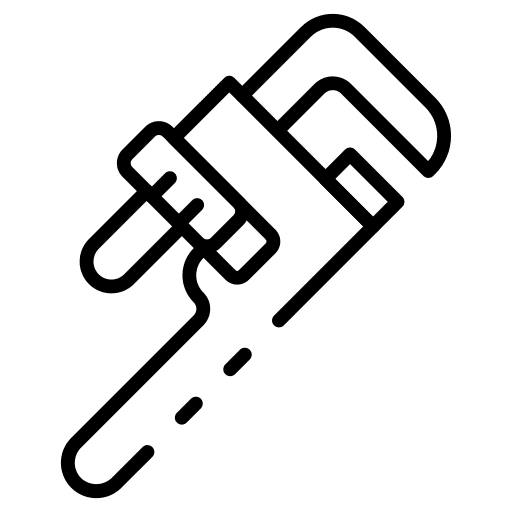 Pipe wrench tool spanner construction and tools icon