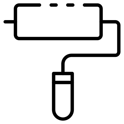 Roller paint construction and tools repair icon