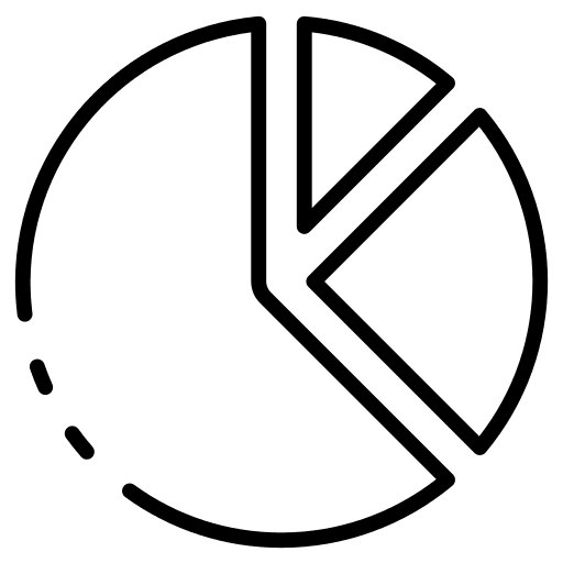 Pie chart stats business and finance fraction icon