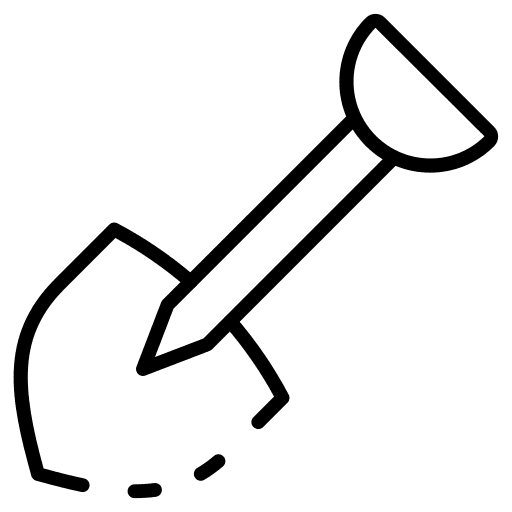 Shovel equipment ground construction and tools icon