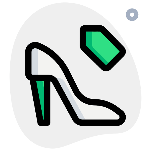 Label footwear high heels commerce and shopping icon