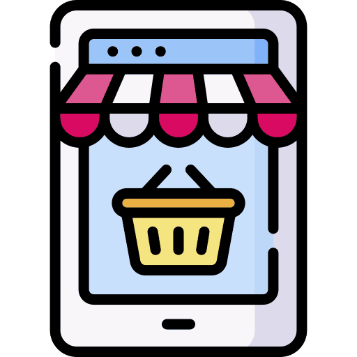 Marketplace mobile phone online shop smartphone icon