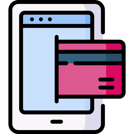 Mobile payment chip smartphone credit card icon