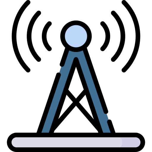 Signal tower electronics radio tower communications icon