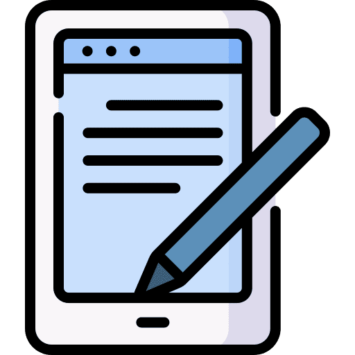 Write content smartphone tablet icon