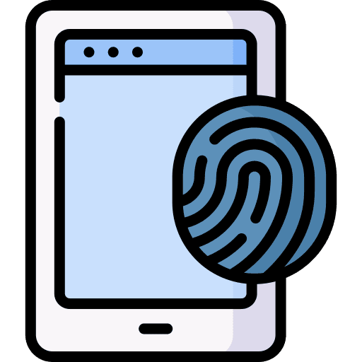 Fingerprint scanner authentication security icon