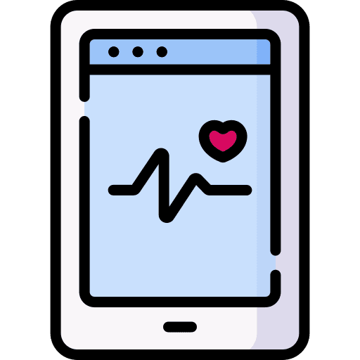 Heart rate app smartphone healthcare and medical icon