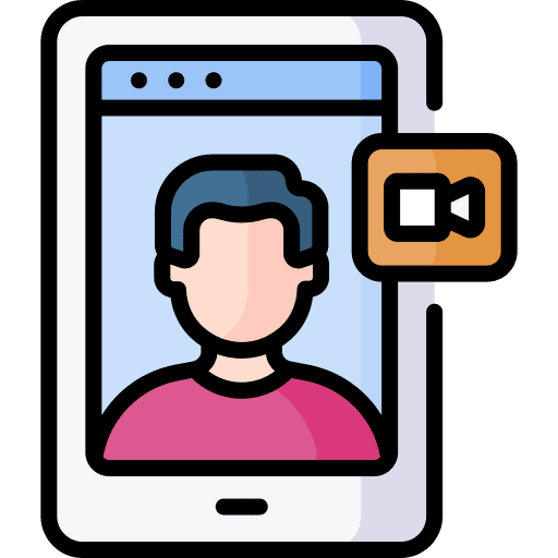 Video call online meeting man communications icon