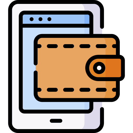 Wallet smartphone wallet money icon