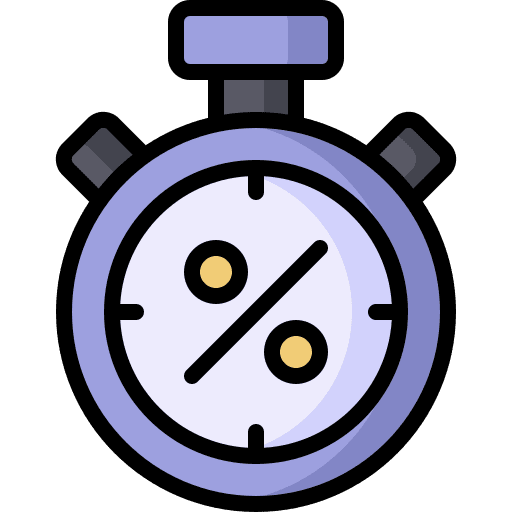 Timer commerce and shopping percentage discount icon Timer commerce and shopping percentage discount icon