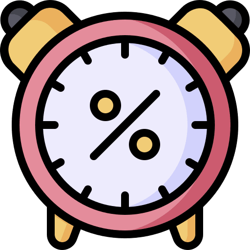 Alarm clock time and date timer percentage icon Alarm clock time and date timer percentage icon