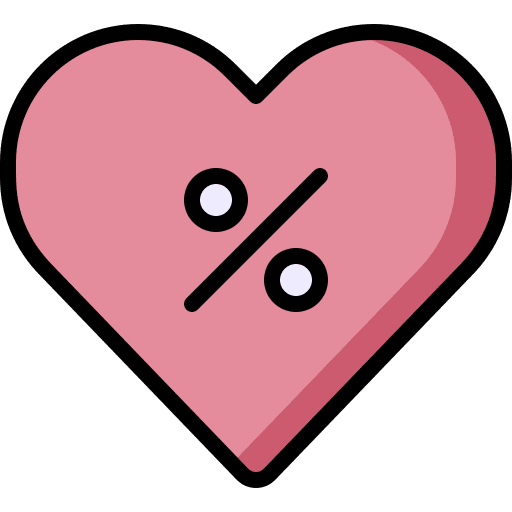 Heart commerce and shopping offer love icon Heart commerce and shopping offer love icon