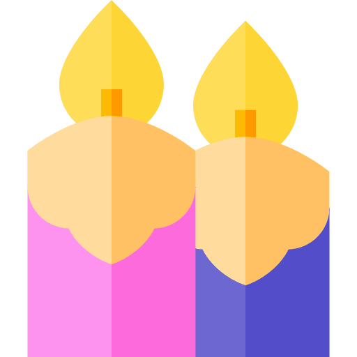 Candle flame burning decoration icon