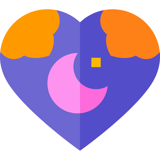Heart cultures moon star icon