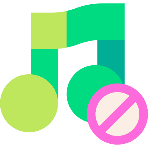 No music not allowed sign prohibition icon