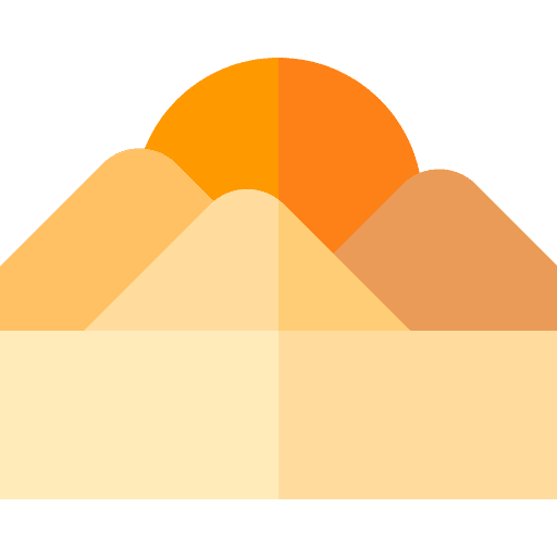 Sunset sunrise landscape desert icon
