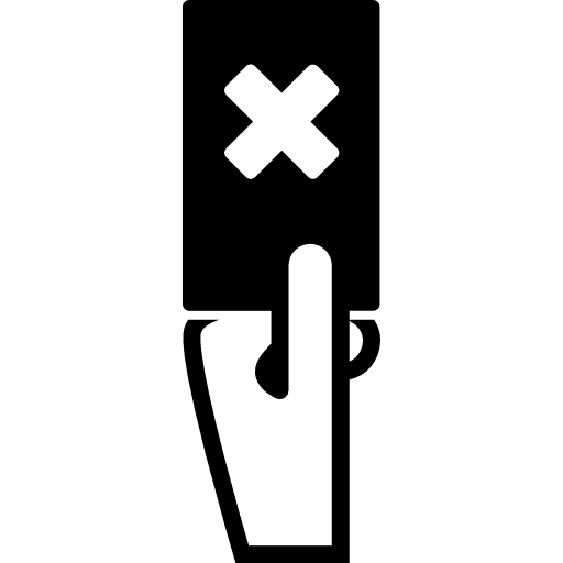 Hand showing red expulsion soccer card out expulsion sports icon