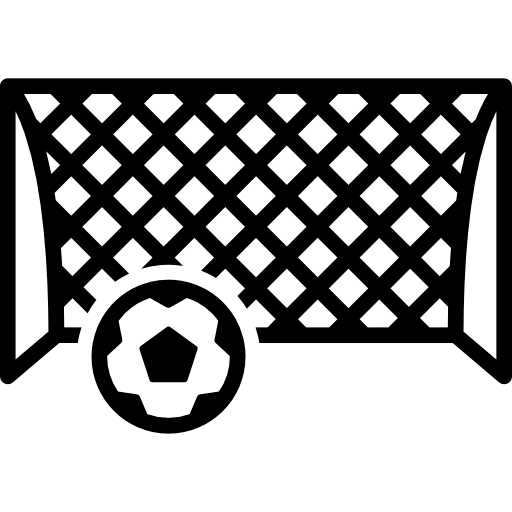 Soccer ball in front of the arch arch play football goals icon