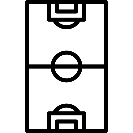 Soccer field outlined top view sportive symbol soccer top view sports icon