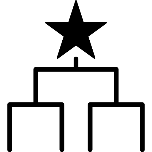 Star on top of podium of sportive competition star sports podium icon