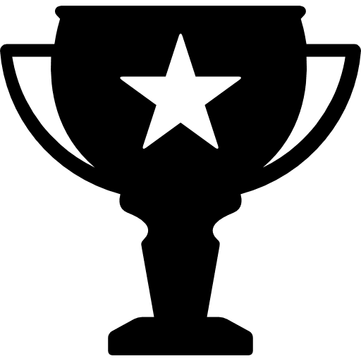 Trophy with a star cups winner trophy icon