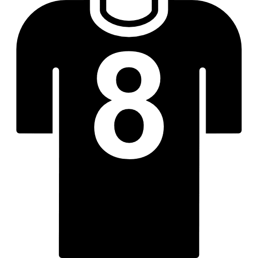 Football player t shirt with number 8 t-shirts cloth clothes icon