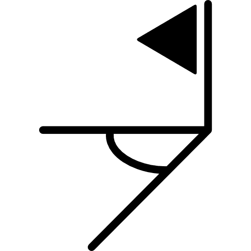 Soccer field corner with black triangular flag in the angle sportive field flag icon