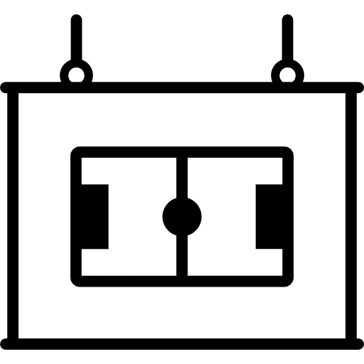 Soccer field on a board sportive whiteboard top view icon