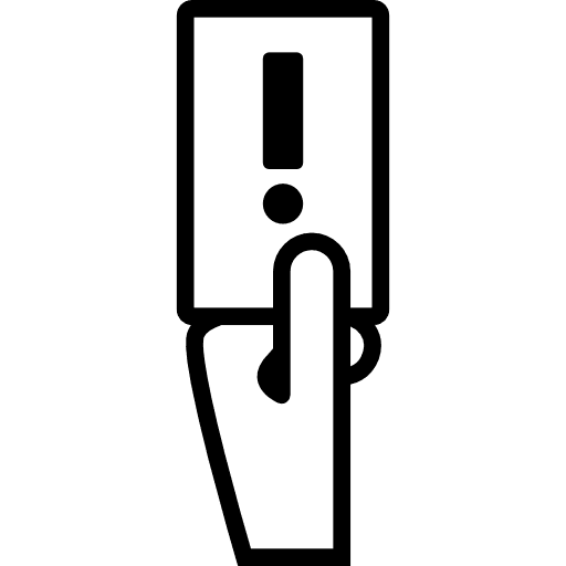 Hand showing yellow soccer card sports hand card icon