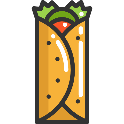 Burrito meat mexican food food and restaurant icon