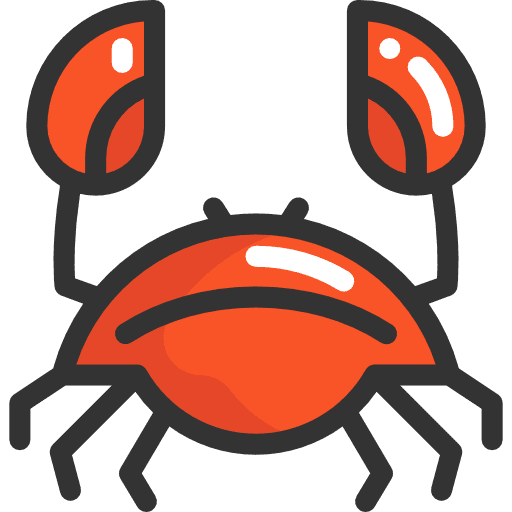 Crab aquarium sea life summertime icon