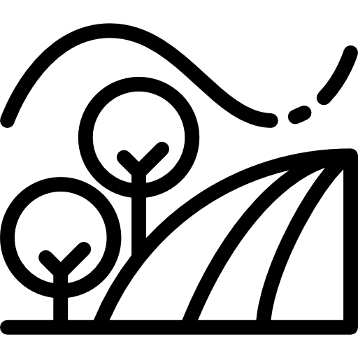 Field field hills house icon