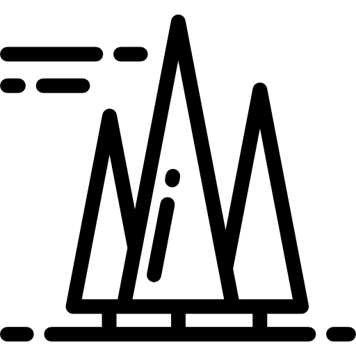 Forest landscape clouds tree icon