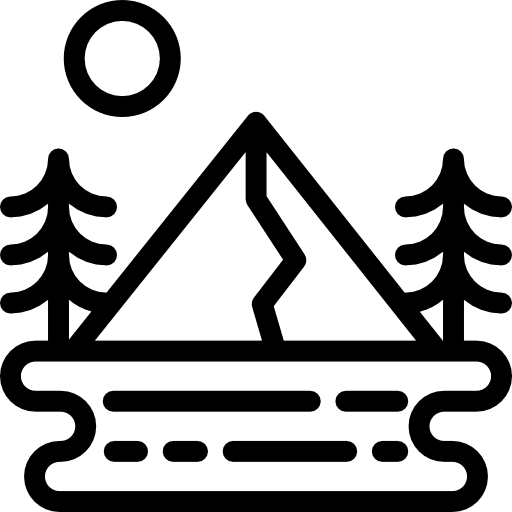 Forest tree nature clouds icon