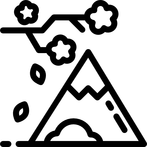 Mountain hills landscape nature icon