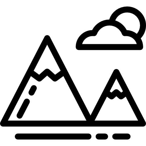 Mountain hills nature scenery icon