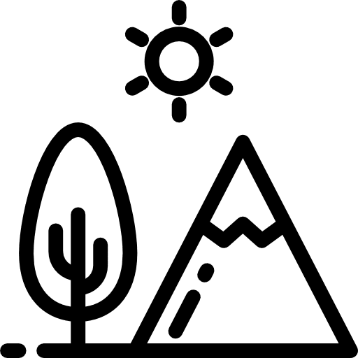 Mountain nature field landscape icon