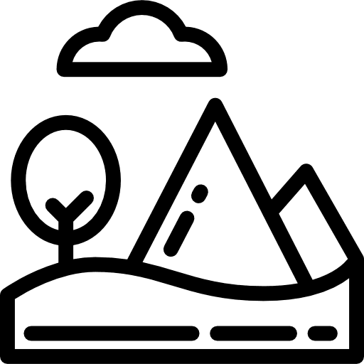 Mountain nature trees landscape icon