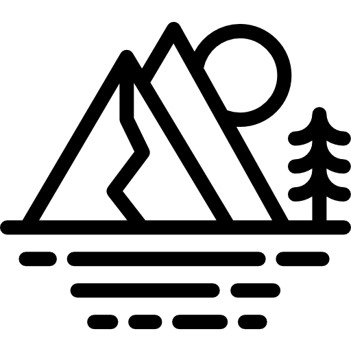 Mountains night nature landscape icon